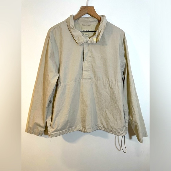 J Crew Pullover Jacket Lightweight Velcro Closure Beige Size Large Unisex - Picture 1 of 9